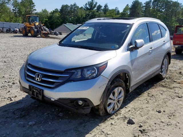 2HKRM4H77DH665510 - 2013 HONDA CR-V EXL SILVER photo 2