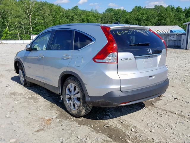 2HKRM4H77DH665510 - 2013 HONDA CR-V EXL SILVER photo 3