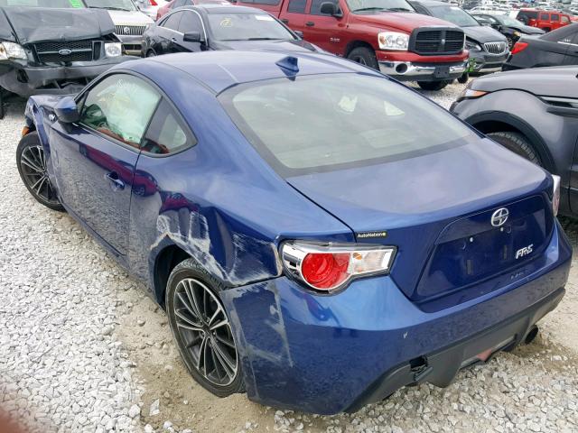 JF1ZNAA17F9709752 - 2015 TOYOTA SCION FR-S BLUE photo 3