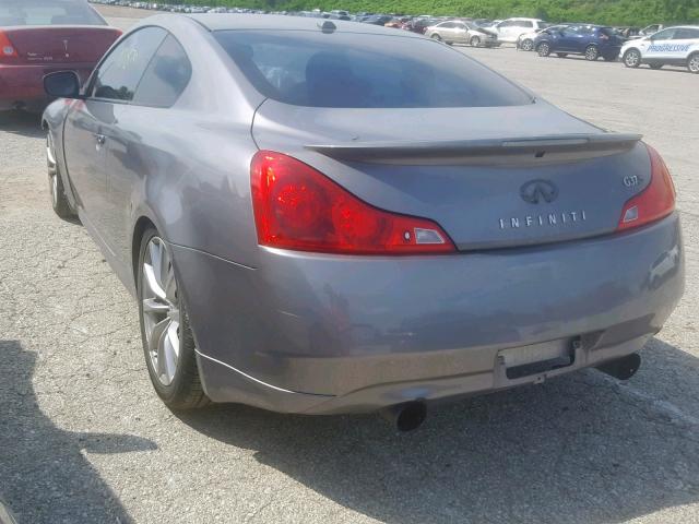 JNKCV64E38M108185 - 2008 INFINITI G37 BASE GRAY photo 3