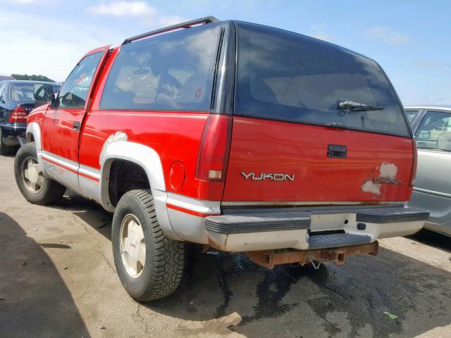 1GKEK18K3NJ719809 - 1992 GMC YUKON RED photo 3