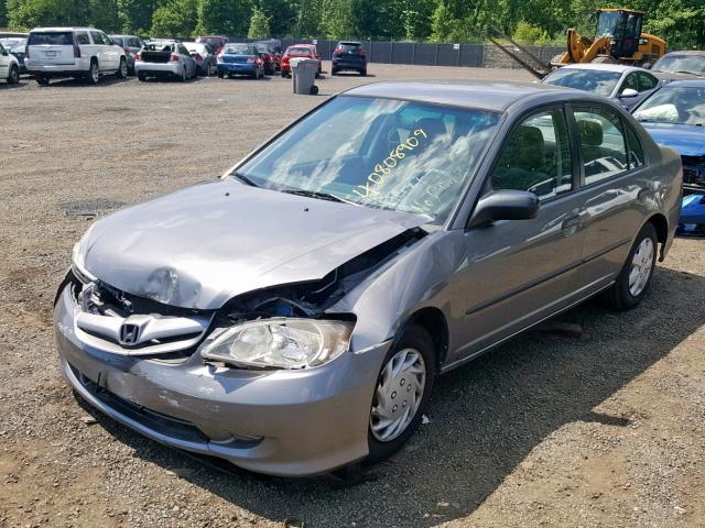 2HGES16305H604742 - 2005 HONDA CIVIC DX V GRAY photo 2