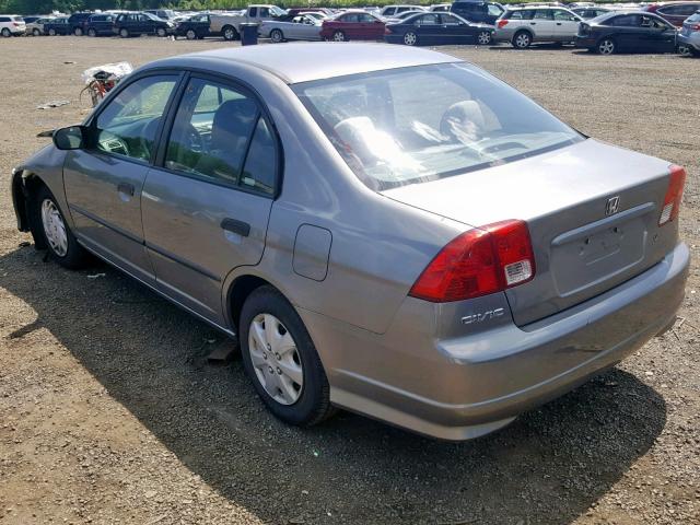 2HGES16305H604742 - 2005 HONDA CIVIC DX V GRAY photo 3