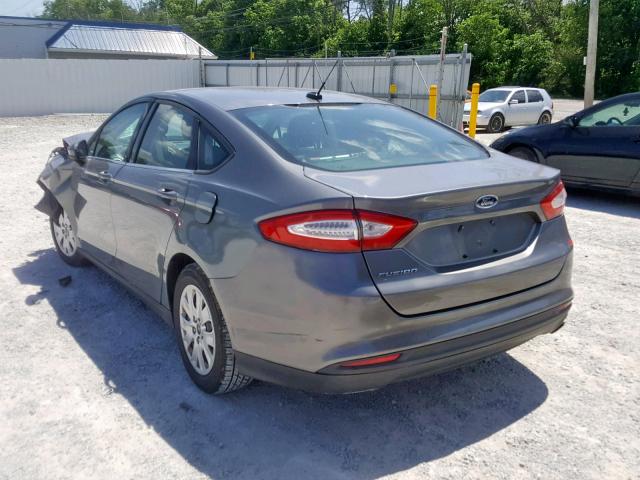 3FA6P0G73DR142511 - 2013 FORD FUSION S GRAY photo 3