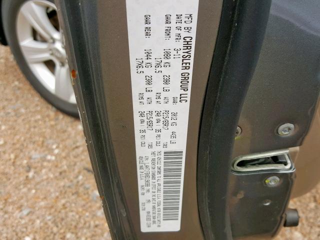 1J4NT1FBXBD190388 - 2011 JEEP COMPASS SP ნაცრისფერი ფოტო 10