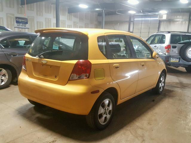 KL1TD666X6B571001 - 2006 CHEVROLET AVEO BASE Sarı foto 4
