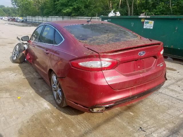 3FA6P0K99FR276323 - 2015 FORD FUSION TIT RED photo 3