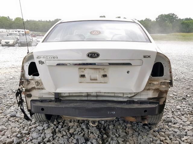 KNAFE221395666375 - 2009 KIA SPECTRA EX WHITE photo 9