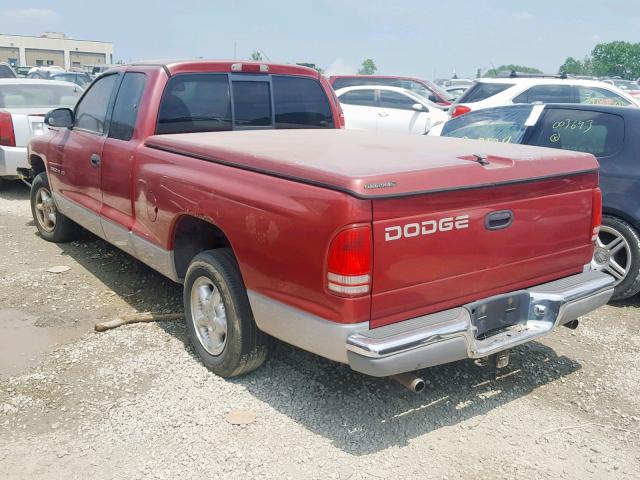 1B7GL22Y6XS147409 - 1999 DODGE DAKOTA RED photo 3