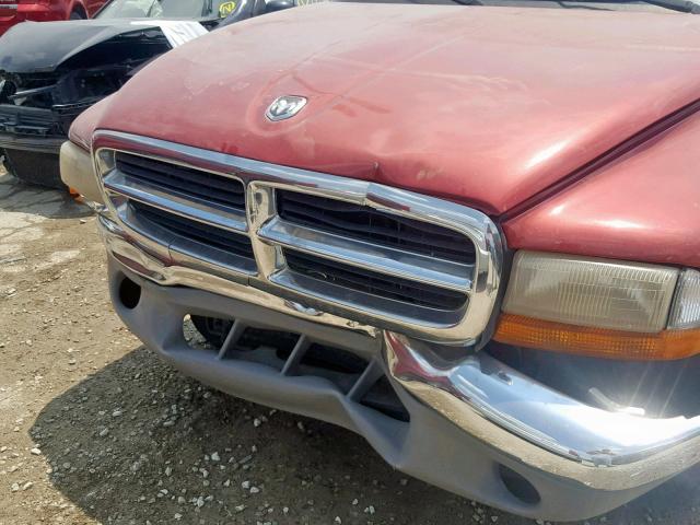 1B7GL22Y6XS147409 - 1999 DODGE DAKOTA RED photo 9