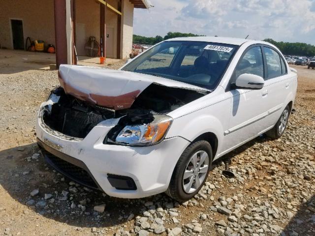 KNADH4A36A6613391 - 2010 KIA RIO LX WHITE photo 2