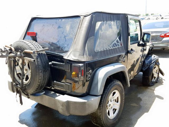 1J4FA24188L646591 - 2008 JEEP WRANGLER X BLACK photo 4