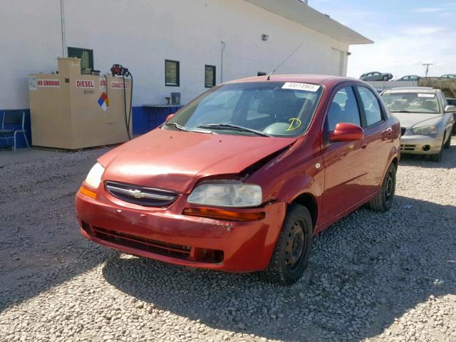 KL1TD52635B460496 - 2005 CHEVROLET AVEO BASE Қызыл фото 2