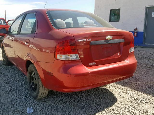 KL1TD52635B460496 - 2005 CHEVROLET AVEO BASE Қызыл фото 3