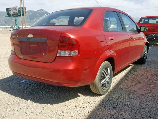 KL1TD52635B460496 - 2005 CHEVROLET AVEO BASE Қызыл фото 4