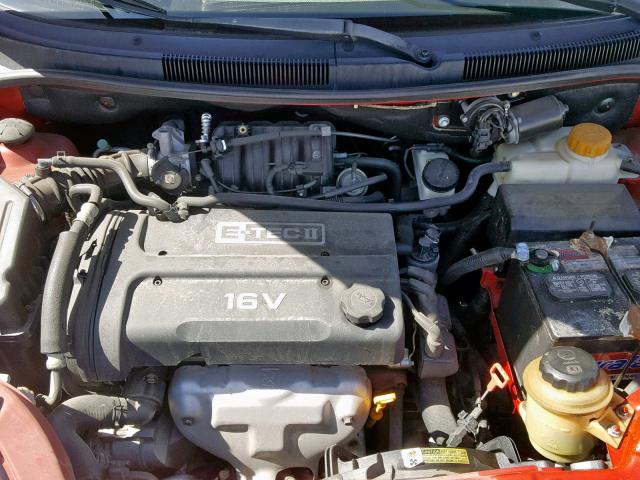 KL1TD52635B460496 - 2005 CHEVROLET AVEO BASE Қызыл фото 7