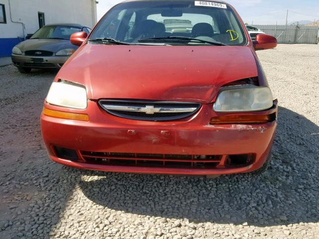 KL1TD52635B460496 - 2005 CHEVROLET AVEO BASE Қызыл фото 9