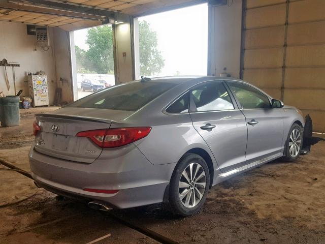 5NPE34AF6FH030154 - 2015 HYUNDAI SONATA SPO GRAY photo 4