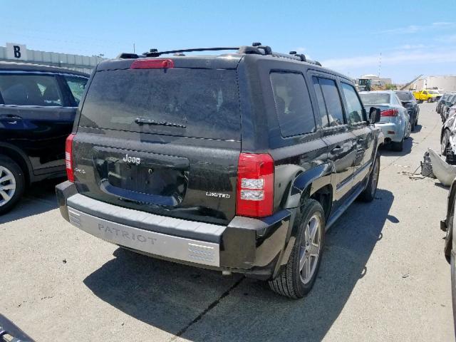 1J8FF48W28D541198 - 2008 JEEP PATRIOT LI BLACK photo 4