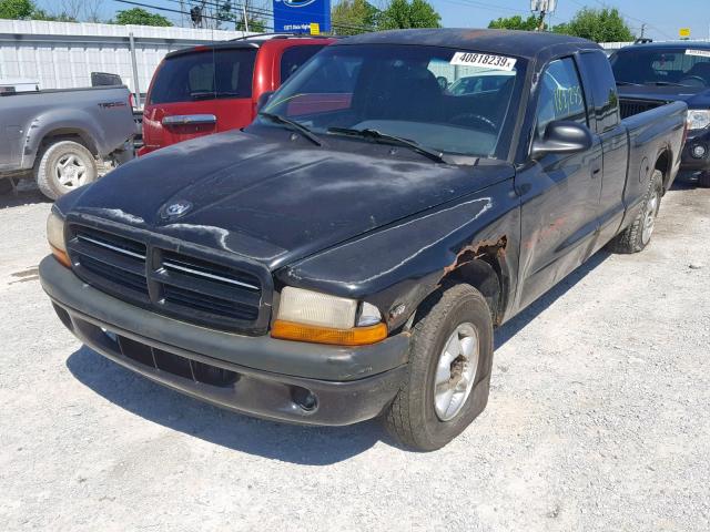 1B7GL22Y1XS303775 - 1999 DODGE DAKOTA BLACK photo 2