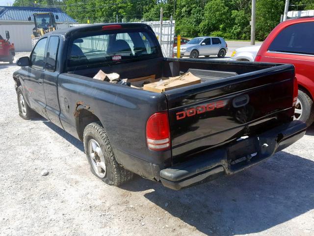 1B7GL22Y1XS303775 - 1999 DODGE DAKOTA BLACK photo 3