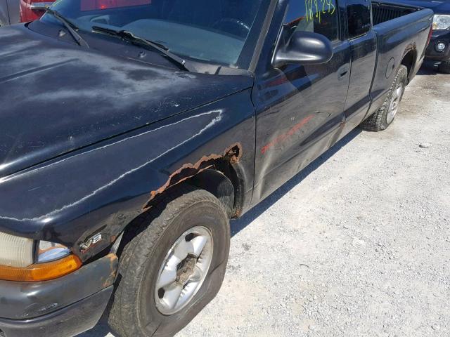 1B7GL22Y1XS303775 - 1999 DODGE DAKOTA BLACK photo 9