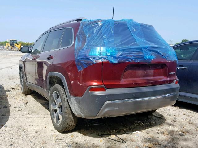 1C4PJLDB0KD392210 - 2019 JEEP CHEROKEE L MAROON photo 3