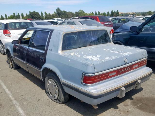 1B3XC46R9MD226072 - 1991 DODGE DYNASTY TWO TONE photo 3