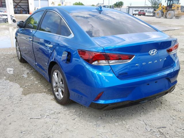 5NPE34AF7JH692379 - 2018 HYUNDAI SONATA SPO BLUE photo 3