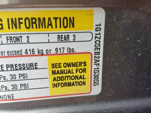 1G1ZC5EB2AF153055 - 2010 CHEVROLET MALIBU 1LT 灰色 照片 10