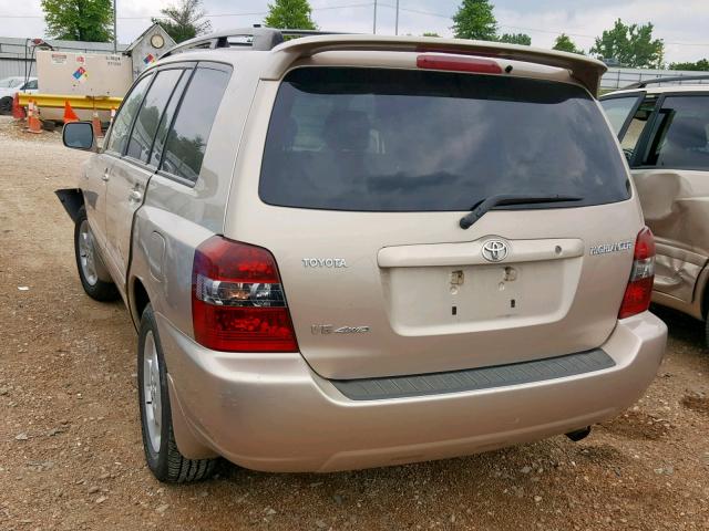 JTEEP21A940006238 - 2004 TOYOTA HIGHLANDER TAN photo 3