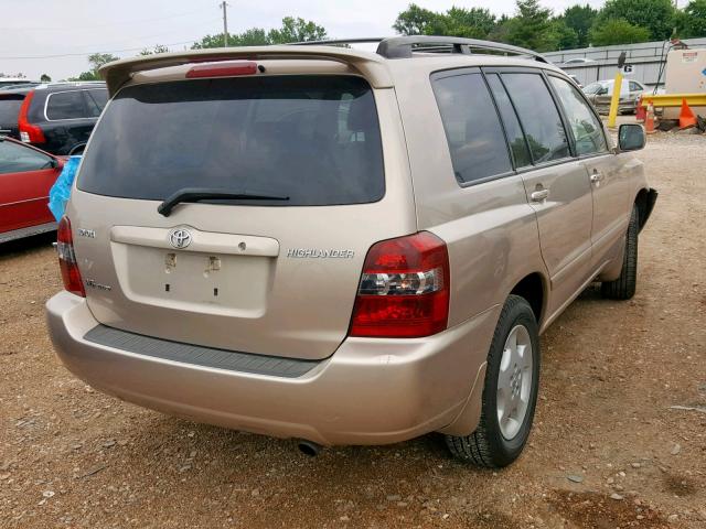 JTEEP21A940006238 - 2004 TOYOTA HIGHLANDER TAN photo 4