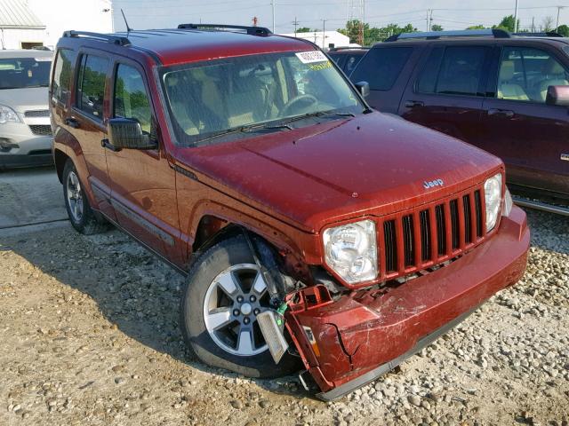 1J8GN28K18W106718 - 2008 JEEP LIBERTY SP RED photo 1