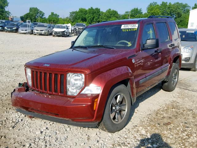 1J8GN28K18W106718 - 2008 JEEP LIBERTY SP RED photo 2