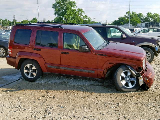 1J8GN28K18W106718 - 2008 JEEP LIBERTY SP RED photo 9
