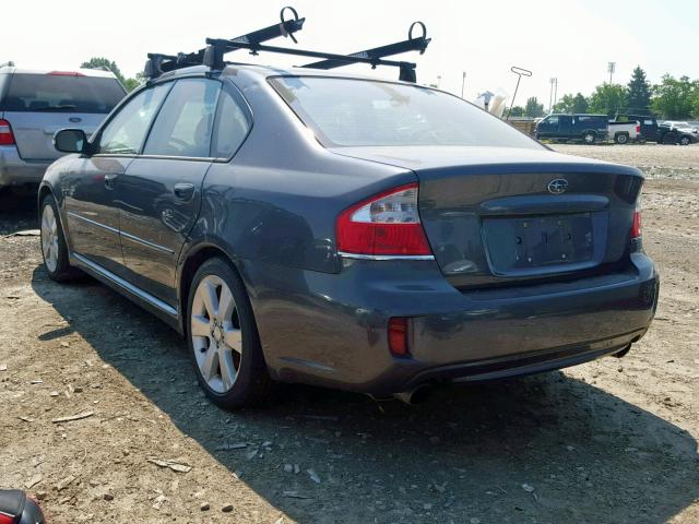 4S3BL676386218911 - 2008 SUBARU LEGACY GT CHARCOAL photo 3