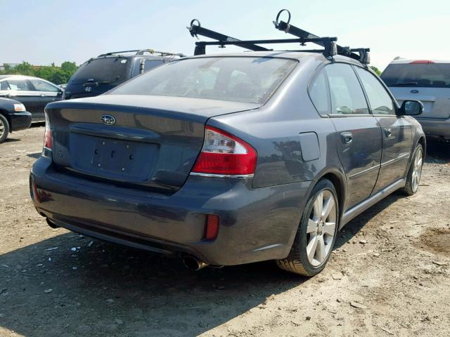 4S3BL676386218911 - 2008 SUBARU LEGACY GT CHARCOAL photo 4