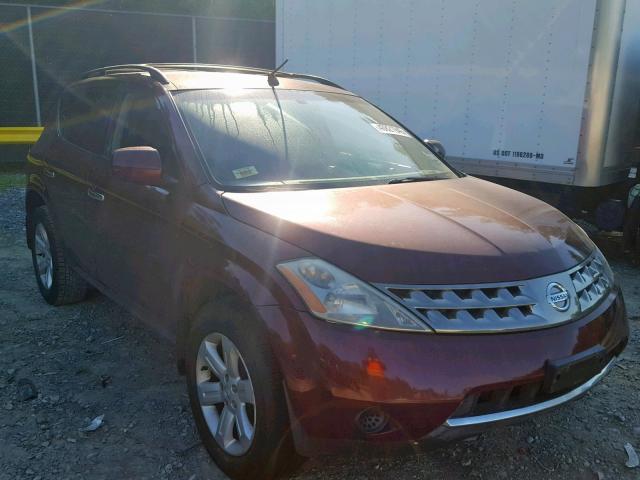 JN8AZ08T26W403819 - 2006 NISSAN MURANO BURGUNDY photo 1