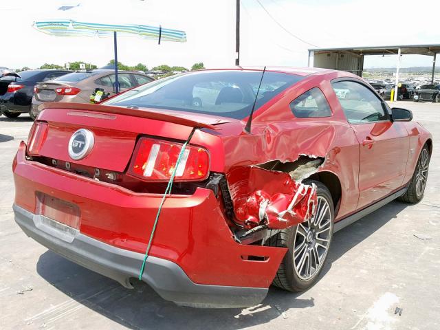 1ZVBP8CH4A5145368 - 2010 FORD MUSTANG GT BURGUNDY photo 4