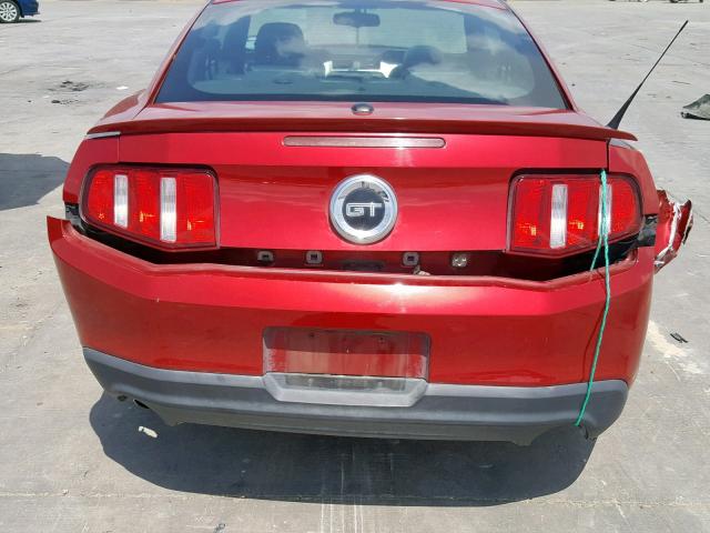 1ZVBP8CH4A5145368 - 2010 FORD MUSTANG GT BURGUNDY photo 9