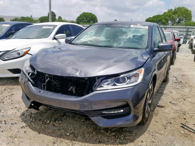 1HGCR3F80HA010021 - 2017 HONDA ACCORD EXL GRAY photo 2