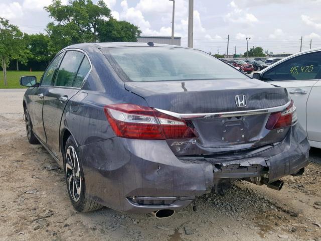 1HGCR3F80HA010021 - 2017 HONDA ACCORD EXL GRAY photo 3