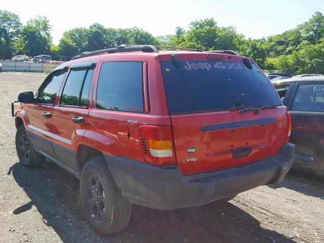 1J4GW48S1YC233478 - 2000 JEEP GRAND CHER RED photo 3