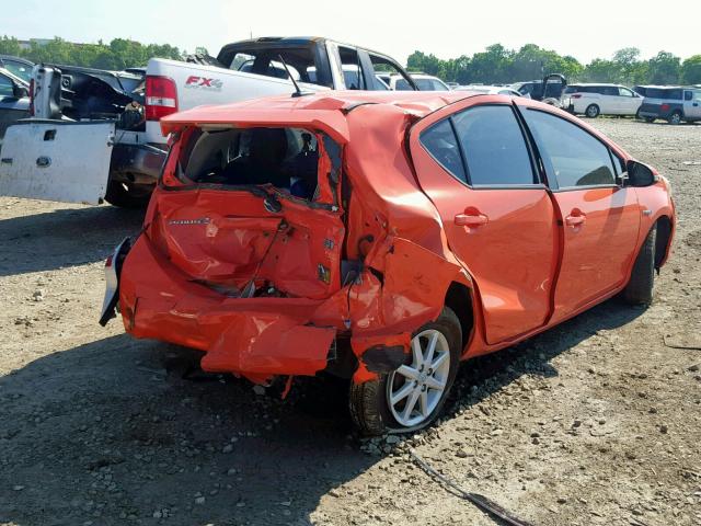 JTDKDTB32D1035306 - 2013 TOYOTA PRIUS C ORANGE photo 4