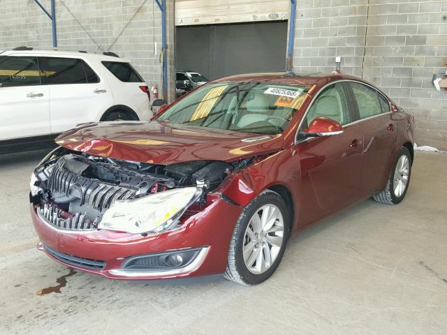 2G4GS5GX6G9134743 - 2016 BUICK REGAL PREM RED photo 2