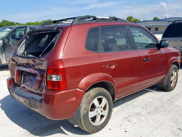 KM8JM12B66U273485 - 2006 HYUNDAI TUCSON GL BURGUNDY photo 4