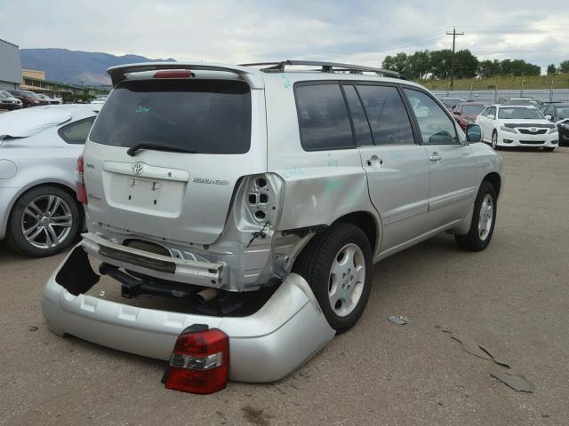 JTEEP21A650099446 - 2005 TOYOTA HIGHLANDER SILVER photo 4