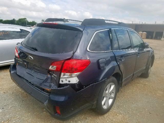 4S4BRDLC1E2312394 - 2014 SUBARU OUTBACK 3. BLUE photo 4