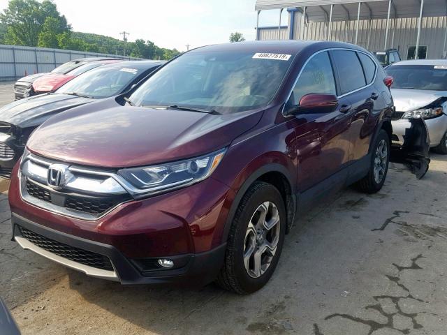 7FARW2H85JE044157 - 2018 HONDA CR-V EXL MAROON photo 2