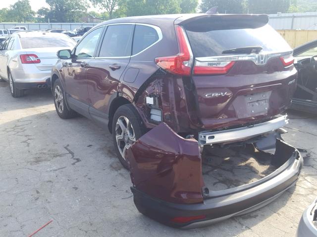 7FARW2H85JE044157 - 2018 HONDA CR-V EXL MAROON photo 3